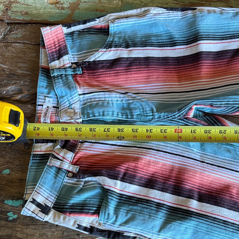 Vibrant Striped Flare Jeans - Picture 4 of 9